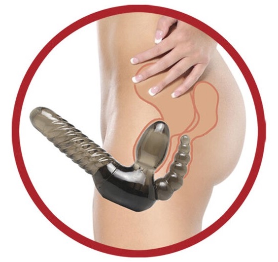 Dildo strapless s análním stimulátorem